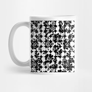 Black White Polka Dots With Florals Mug